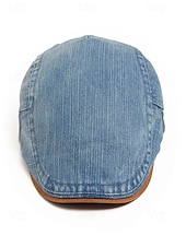 economico Cappelli da uomo-Berretto regolabile da uomo in denim e cotone, modello newsboy a cappello piatto multicolore, ideale per vacanze al mare, viaggi, guida e abbigliamento casual di tutti i giorni.
