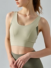 economico Reggiseni sportivi &amp; gilet-Per donna Canotte da allenamento Reggiseno sportivo Scollo a Cucchiaio Intimo / Maglia Intima Asciugatura Rapida Leggero Confortevole Senza fili Imbottito Tinta unica Sport Abbigliamento sportivo