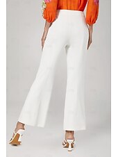 baratos Calça-Mulheres Mimolet Elegante Branco Azul Royal Preto XS S M