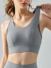 economico Reggiseni sportivi &amp; gilet-Per donna Canotte da allenamento Reggiseno sportivo Scollo a Cucchiaio Intimo / Maglia Intima Asciugatura Rapida Leggero Confortevole Senza fili Imbottito Tinta unica Sport Abbigliamento sportivo