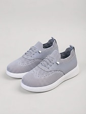 cheap Women's Sneakers-Women's Pink Breathable Knit Sneakers – Lightweight Walking Shoes, Slip-On Style Shoes for Casual, Travel &amp; Everyday Use