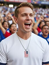 economico Accessori-Collana da uomo con ciondolo a forma di bandiera in acciaio inossidabile, collana con catena a bandiera di diversi paesi per le partite di calcio, per sostenere i tifosi, per fare il tifo allo stadio, per l'abbigliamento sportivo casual e per tutti i gior