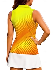 baratos Camisa Feminina-Mulheres Geométrica Tops Camisa Esportiva Camisa polo de caminhada Camisa de tênis Sem Manga Zíper Floral UPF50+ Resistente a UV Elasticidade Alta Pavio Humido Respirável Tênis Golfe Pickleball