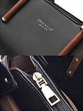 abordables Bolsos de mano y tote-Bolso de mano elegante para mujer, de piel sintética, disponible en varios colores, con correa ajustable para el hombro, ideal para el uso diario, para ir al trabajo, para viajar y para reuniones