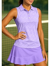 abordables Camisa de Mujer-Mujer Geométrico Camisa deportiva Camisas de polo Camiseta sin mangas Camiseta de tenis Sin Mangas Floral Botones UPF50+ Resistente a los rayos UV Alta elasticidad Dispersor de humedad Transpirable