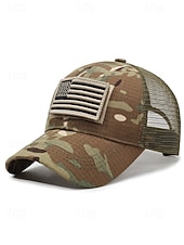  Heren truckerpet van polyester met Amerikaanse vlag, geborduurd klittenbandpatch in diverse kleuren, verstelbare pasvorm, perfect voor de viering van 250 jaar Amerika, Onafhankelijkheidsdag,