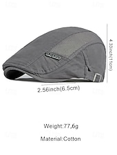 economico Cappelli da uomo-Berretto piatto da uomo in cotone a rete, regolabile e traspirante, modello newsboy ivy hat, ideale per l'uso quotidiano, le vacanze al mare, i viaggi e lo stile estivo all'aperto.
