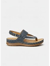 economico Sandali Comodi-sandali bassi da donna con cinturino incrociato blu comodi – stile casual estivo per passeggiate quotidiane, viaggi, giardino, spiaggia e abbigliamento all'aperto