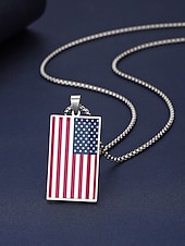 economico Accessori-Collana da uomo con ciondolo a forma di bandiera in acciaio inossidabile, collana con catena a bandiera di diversi paesi per le partite di calcio, per sostenere i tifosi, per fare il tifo allo stadio, per l'abbigliamento sportivo casual e per tutti i gior