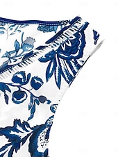 voordelige Bloemenjurken-Dames Maxi-jurk A lijn jurk Slipdress Vakantie Casual Buiten Uitgaan Standaard pasvorm Bloemig Mouwloos V-hals blauw Zomer Lente