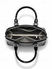 abordables Bolsos de mano y tote-Conjunto de tres bolsos de mujer de piel sintética charol con relieve de cocodrilo, bolso bandolera multicolor con asa superior y correa ajustable, monedero y tarjetero para viajes y uso casual.