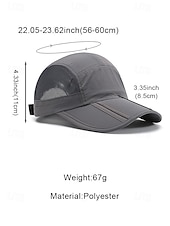 abordables Sombreros de hombre-Gorra de béisbol de poliéster transpirable y ligera para hombre, sombrero de sol con panel de malla ajustable multicolor para viajes de vacaciones, actividades al aire libre, senderismo y uso casual