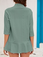 זול ז'קטים מזדמנים-בגדי ריקוד נשים ז'קט קז'ואל נוח נושם לגזור יום יומי אחיד חופשה רחוב לבוש יומיומי ליציאה חזית פתוחה רגיל ללא צווארון רגיל שרוול 4\3 הלבשה עליונה שחור לבן ורוד מסמיק אביב סתיו