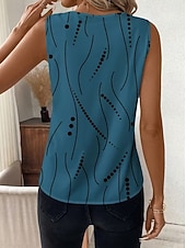 cheap Graphic Tank-Women's Tank Top Graphic Geometric Abstract Elegant Vintage Stylish Sleeveless V Neck Crop Tops Beach Wedding Casual Daily Blue White / Black White Light Green Brown Summer Spring