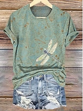 economico T-shirt Boho-Per donna Maglietta Stampato Floreale Grafico Geometrico Vintage Elegante Casual Manica Corta Scollo a V Top lunghi Casuale Quotidiano Weekend Blu Viola / Blu Nero Giallo Vino Estate Primavera