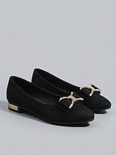 economico Ballerine da donna-Scarpe basse professionali da donna in camoscio grigio - comode ballerine a punta quadrata con elegante fiocco, ideali per l'ufficio e gli spostamenti quotidiani. &amp;abbigliamento da lavoro per tutto il