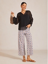 cheap Women's Pants-Cotton High Waist Cropped Pants