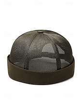 billiga Herrhattar-herrhatt i andningsbar mesh-polyester, justerbar mössa utan brätte i flera färger för dagligt bruk, strandsemester, resor och sommarstil utomhus