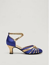 preiswerte 1920er Jahre &amp; Gatsby-Ära-Damen Party Glitzer Kätzchenabsatz Runde Zehe Elegant Vintage Glitzernd Schnalle Schwarz Silber Blau