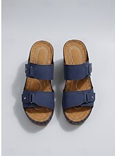 preiswerte Rutschsandalen-Lässige Damen-Sandalen mit Blockabsatz – bequeme Pantoletten für den Alltag, Gartenpartys und Freizeitaktivitäten.