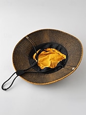 voordelige Herenhoeden-Vintage western cowboy zonnehoed voor heren, veelkleurige polyester outdoorhoed met opvouwbare rand en kinband, ideaal voor vakanties, wandelen, vissen en dagelijks gebruik.
