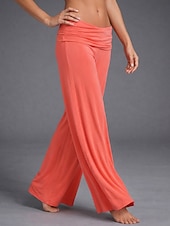 preiswerte Schlaghosen für Damen-Damen Weites Bein Chinos Urlaub Mode Streetwear Volle Länge Hohe Taille Einfach Bequem Komfort Weich Dehnbar Outdoor Straße Orange Sommer Frühling Herbst Lässiger Schnitt