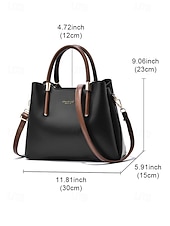 abordables Bolsos de mano y tote-Bolso de mano elegante para mujer, de piel sintética, disponible en varios colores, con correa ajustable para el hombro, ideal para el uso diario, para ir al trabajo, para viajar y para reuniones