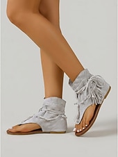 cheap Ankle Boots-Women's Brown Suede Fringe Ankle Boots – Boho Chic Festival Footwear for Outdoor Music Events