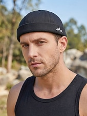 お買い得  メンズ帽子-メンズポリエステル製ドッカーハット。つばのない調節可能なキャップで、山のモチーフが刺繍されています。複数のカラー展開で、旅行、アウトドアスポーツ、普段着、バケーションスタイルに最適です。