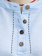 levne jednoduché tričko-Dámské Tričko Tričko Henley Tričko Top Knoflíky Proužky Módní Krátký rukáv Henley Běžné topy Ležérní Plážové léto Bílá Světlá růžová Nebeská modř Léto Jaro