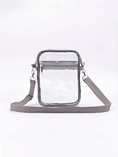 cheap Vacation &amp; Travel Bags-Women's Clear PVC Crossbody Bag, Large and Small Size Transparent Shoulder Bags with Adjustable Straps, Stylish Multi-Color Bags for Beach Vacation, Travel and Casual Daily Use