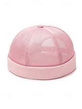 billiga Herrhattar-herrhatt i andningsbar mesh-polyester, justerbar mössa utan brätte i flera färger för dagligt bruk, strandsemester, resor och sommarstil utomhus
