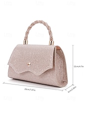preiswerte Clutches &amp; Taschen für die Abendgarderobe-Elegante Damenhandtasche mit Henkel und Kette, glänzende Abendclutch aus Polyester, in verschiedenen Farben erhältlich, mit funkelnden Details, perfekt für Hochzeiten, Partys und besondere Anlässe.