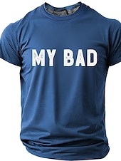 Χαμηλού Κόστους Σαρκαστικό Χιούμορ T-shirts-Ανδρικά Σαρκαστικός Μπλουζάκι Κοντομάνικο Κοντομάνικη μπλούζα 3D εκτύπωση Στρογγυλή Ψηλή Λαιμόκοψη Πουκάμισο Μοντέρνα Υψηλής Ποιότητας Απλός Causal Καθημερινά Πάρτι Θαλασσί Μπλε Απαλό Μπλε της Λίμνης