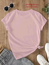 cheap Animals tee-Easter Women's T Shirt Print Graphic Animal Cartoon Fashion Stylish Classic Short Sleeve Crew Neck Regular Tops Casual Daily Weekend Blue Light Beige Black Pink Purple Summer Spring