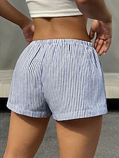 economico Pantaloncini Bermuda-Per donna Chinos Shorts Vacanza Moda Streetwear Corto Vita Alta Semplice A righe Fascia Elastica Comodo Comodità Morbido Micro-elastico Quotidiano All'aperto Streetwear Blu Nero Bianco Rosa Estate