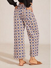 cheap Women's Pants-Cotton High Waist Cropped Pants