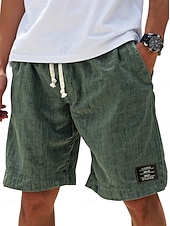 ieftine Clasic-Bărbați Pantaloni Scurți Pantaloni scurți de vară Pantaloni scurți de plajă Pantaloni scurți casual Cordon Talie elastică Simplu Culoare solidă Confort Ușor Lungimea genunchiului Zilnic În aer liber