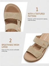 economico Sandali Comodi-Sandali da donna con supporto plantare a mandorla – ciabatte comode con cinturino regolabile in velcro, sandali imbottiti da infilare per camminare, per interni ed esterni &amp;abbigliamento quotidiano