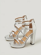 cheap Platform Sandals-Women's Nude Platform High-Heel Sandals - Ideal for Resort Evening Events