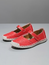 economico Ballerine da donna-Ballerine Mary Jane rosse da donna – scarpe comode e traspiranti con intagli e cinturino regolabile, scarpe leggere da passeggio ideali per i viaggi &amp;abbigliamento quotidiano