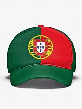 economico Accessori-Cappellino da baseball da uomo in poliestere con i colori della bandiera portoghese, vestibilità regolabile, ideale per tifosi di calcio, eventi calcistici, abbigliamento sportivo casual e attività all'aperto di tutti i giorni.