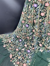 billige Ankellengde-A-linje Kjoler Te-lengde Cocktail Kjole Gjestekjole til bryllup Kjole til brudens mor Halvlange ermer Crew-hals Elegant Fritid Formell Bryllupsgjest Kentucky Derby Chiffon Tyll med Blomstertrykk