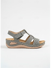billige Flate sandaler-Røde komfortsandaler for kvinner, pustende sandaler med utskjæring og justerbare stropper for reiser, sommerlig casual &amp;hverdagsbruk