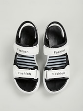 cheap Sport Sandals-Women's Color Block Platform Sport Sandals – Adjustable Hook &amp; Loop Straps, Chunky Sandals for Park Walking, Travel &amp; Everyday Wear