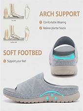 preiswerte Komfortsandalen-Graue, bequeme Damen-Sandalen mit Fußgewölbeunterstützung – atmungsaktive, leichte Sportsandalen mit gepolsterter Sohle, lässige Sommerschuhe für drinnen, draußen, auf Reisen und am Strand &amp; gehen