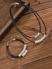 cheap Women's Necklace-Women's Bohemian Alloy Necklace and Bracelet Set, Layered Statement Jewelry for Beach Vacation, Resort Wear, Casual Summer Outfits and Everyday Fashion