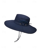 abordables Chapeaux pour hommes-Chapeau de soleil imperméable pour homme en polyester à large bord, pliable et multicolore, idéal pour la pêche, la randonnée, les vacances à la plage, le camping, le trekking et les voyages décontractés.