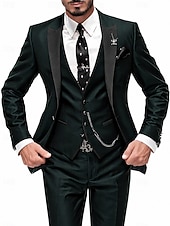 preiswerte Dinnerparty-Dreiteiliger Herren-Smoking in Burgunderrot, Slim Fit – ideal für Hochzeiten, Abschlussbälle und Dinnerpartys. Bestehend aus einem einreihigen Blazer mit Schalkragen, Weste und Hose. Erhältlich in Schwarz, Blau und Grün.