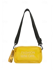 billige Reise- og feriebager-kvinners klar PVC-skulderveske, flerfarget gjennomsiktig skulderveske med justerbar stropp, lett og stilig for strandferie, reise og uformell daglig bruk.